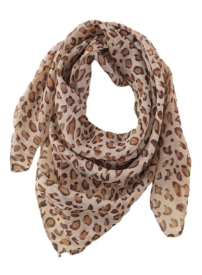 CXQRR Summer-Cheetah-Scarf for Women-Lightweight Square Elegant Wrap Neck Leopard-Fashion Feeling Head Scarfs 26× 26 Inches - Image 5